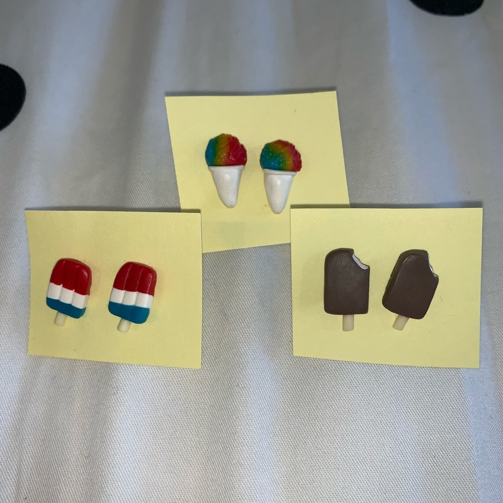 Set of 3 ice cream earrings!